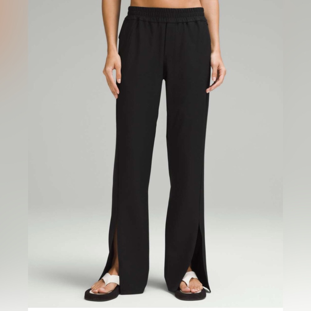 Lululemon Lab Stretch Cupro Slit 32” Black Wide-Leg Pants
